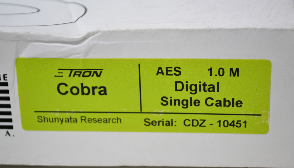 Shunyata Research ZiTron Cobra Digital interconnect (1m AES/EBU) Ex-display