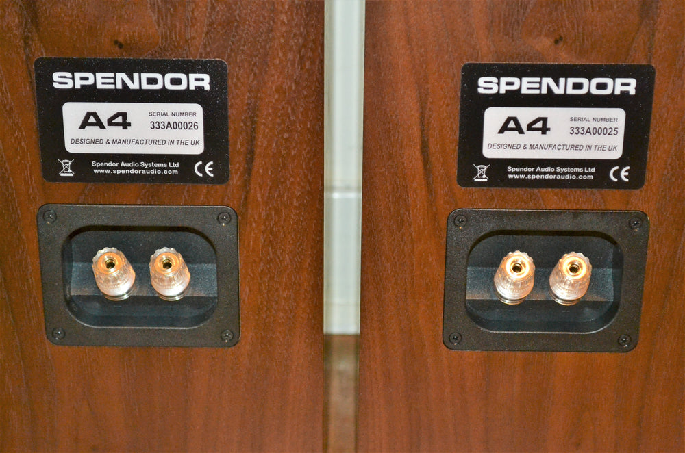 Spendor A4 loudspeakers in Dark Walnut finish