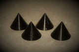 Audio Origami Isolation Spike Feet with double-sided sticky pads (4 pack). Black